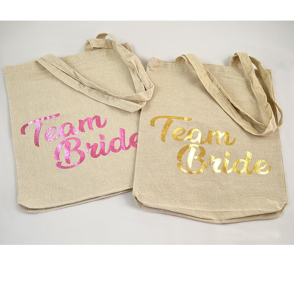 TEAM BRIDE GOLD COTTON BAG 37X42CM 1PCS