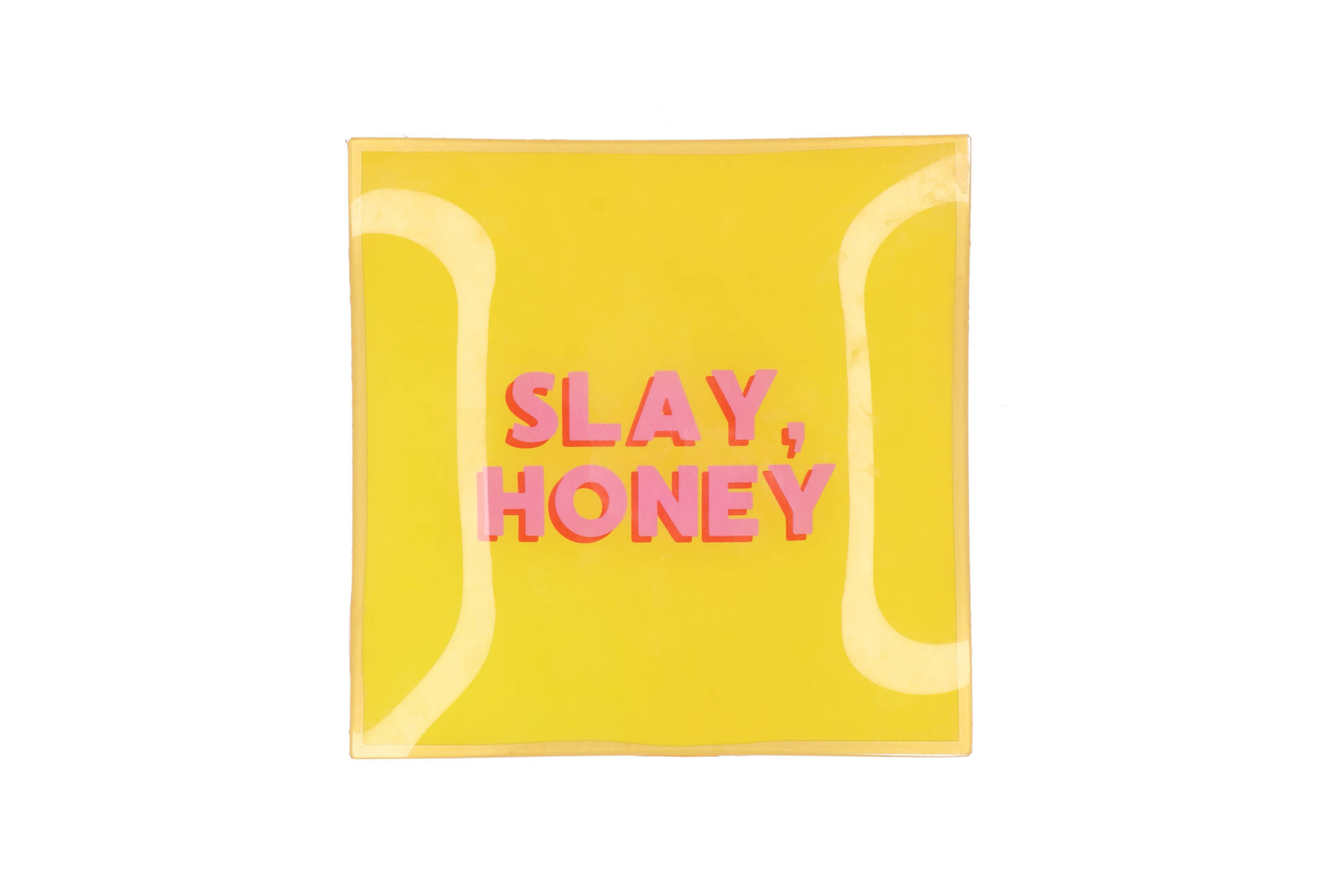 PLATE SQUARE SLAY, HONEY 18X18X2CM