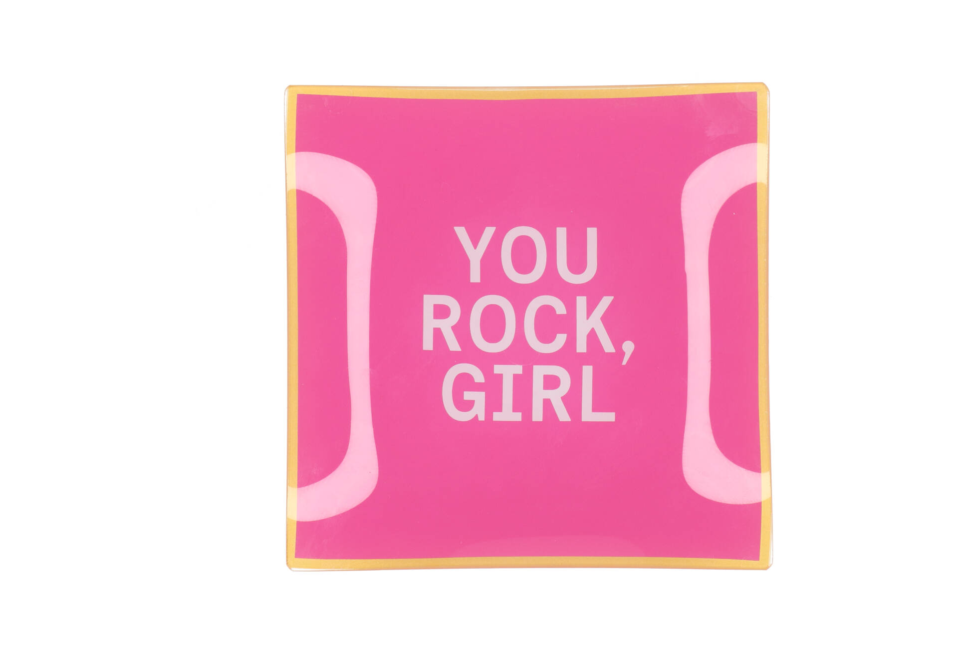 PLATE SQUARE YOU ROCK GIRL 18X18X2CM