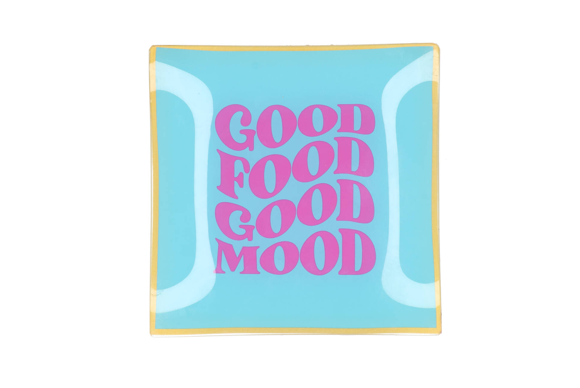 PLATE SQUARE GOOD FOOD GOOD MOOD 18X18X2CM