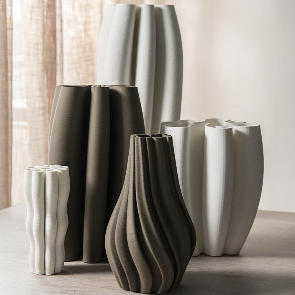 VASE TROGON TAUPE 18X30CM - Image 2