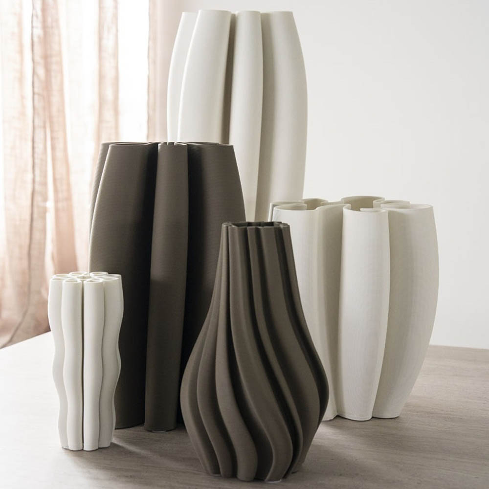 VASE TROGON TAUPE 18X30CM - Image 3