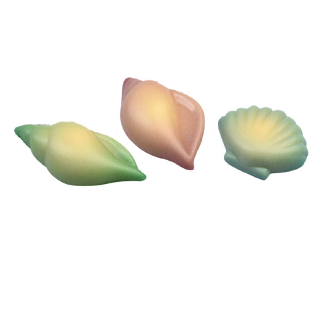 MOULDED SHELLS WHITE CHOCHOCOLATE ASSORTED 3 MODELS
