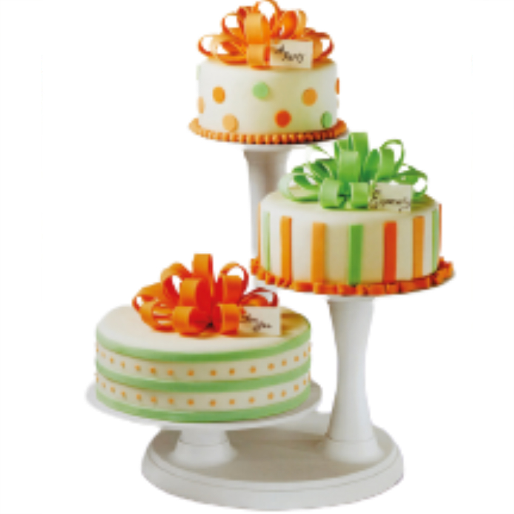 WILTON CAKE STAND 3-TIER PILLAR OFF WHITE
