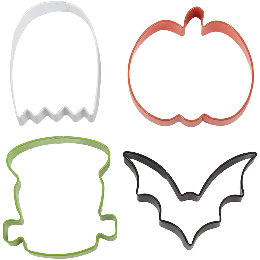 SET OF 4 WILTON COOKIE CUTTER BAT/PUMPKIN/GHOST/FRANKENSTEIN - Image 2