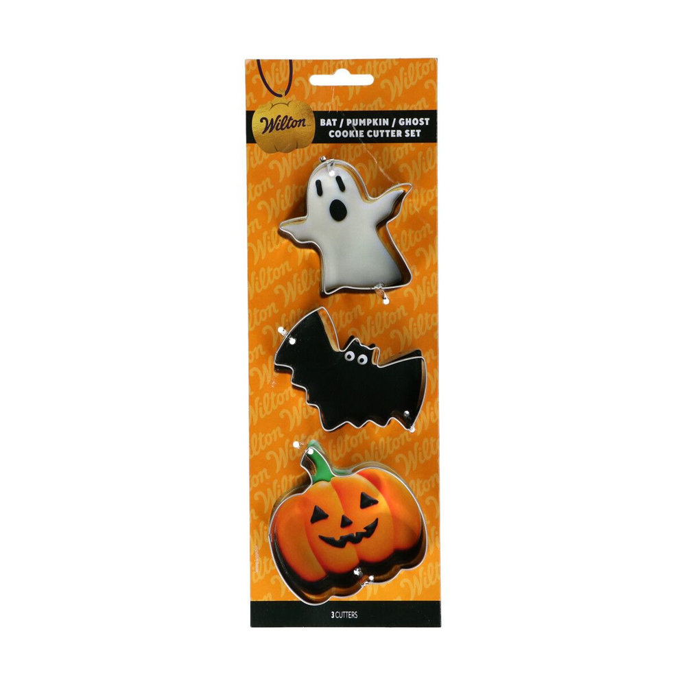 SET OF 3 WILTON COOKIE CUTTER BAT/PUMPKIN/GHOST