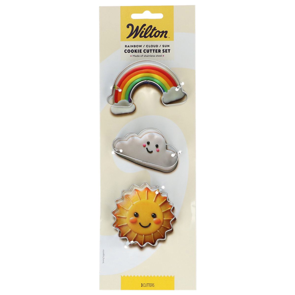SET OF 3 WILTON COOKIE CUTTER RAINBOW/CLOUD/SUN