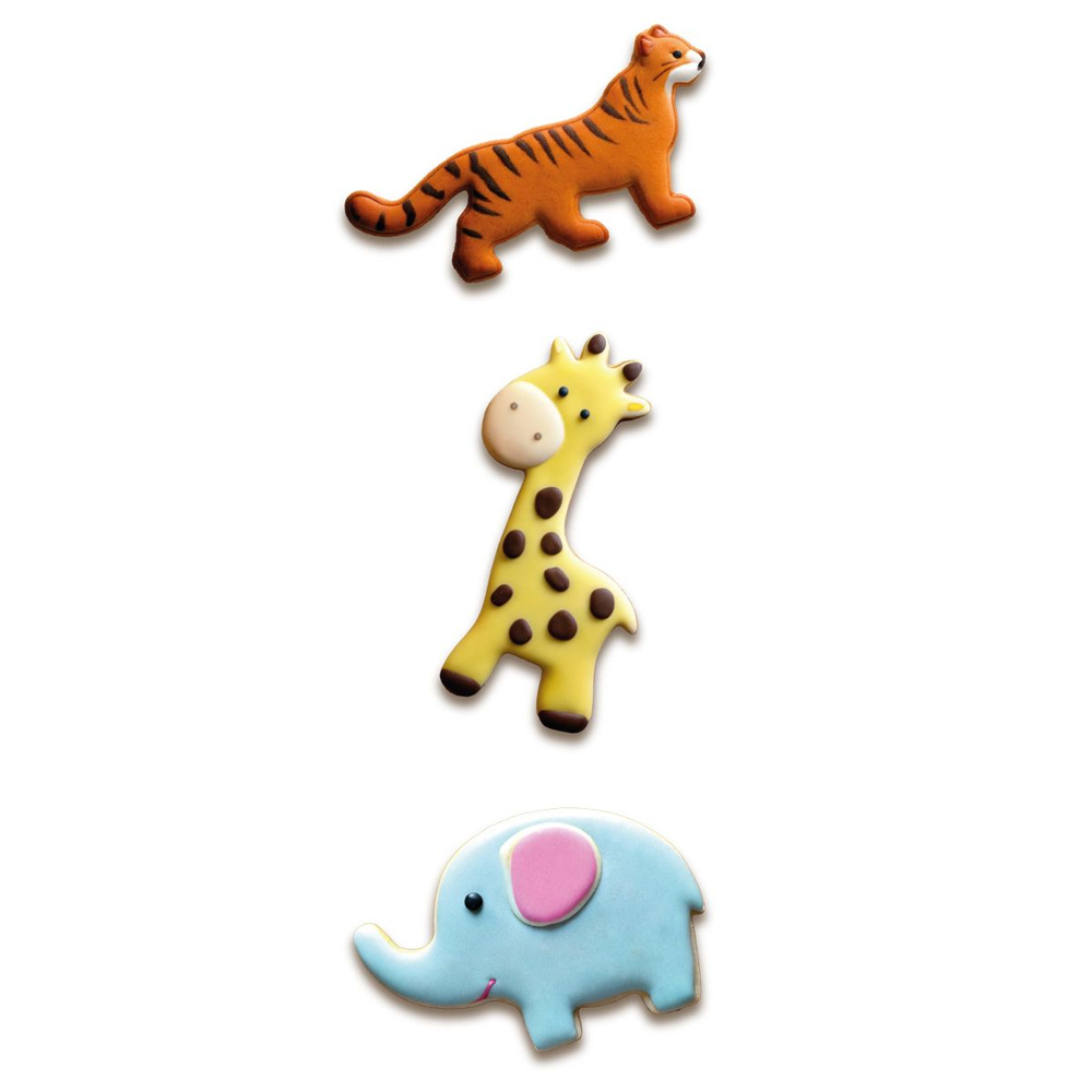 SET OF 3 WILTON COOKIE CUTTER GIRAFFE/TIGER/ELEPHANT - Image 2