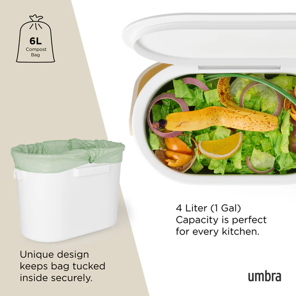 BELLWOOD COMPOST BIN WHITE/NATURAL 4L - Image 7