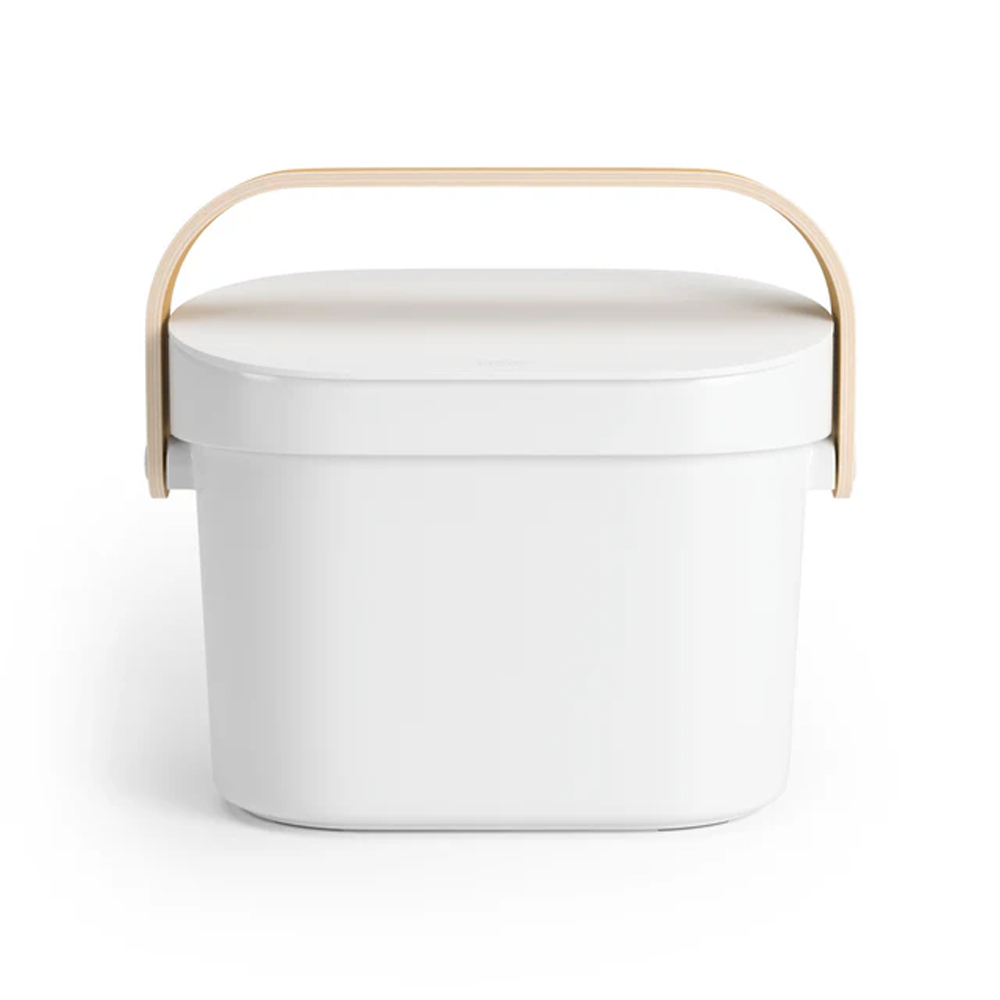 BELLWOOD COMPOST BIN WHITE/NATURAL 4L