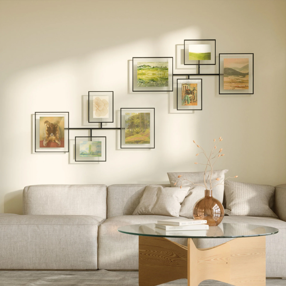SET OF 4 FLUTE WALL PICTURE FRAMES BLACK 57X98.5CM - Image 5