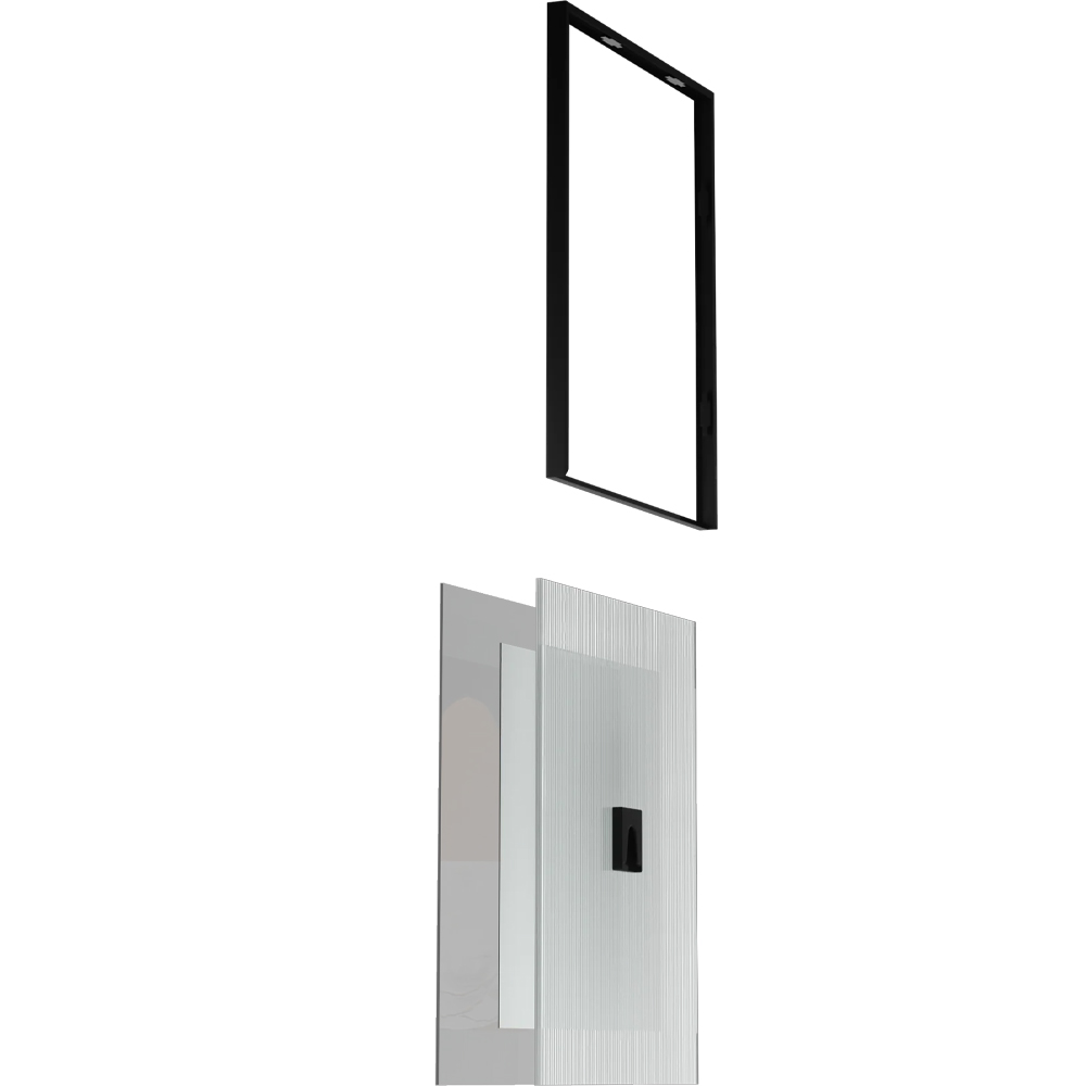 SET OF 4 FLUTE WALL PICTURE FRAMES BLACK 57X98.5CM - Image 7
