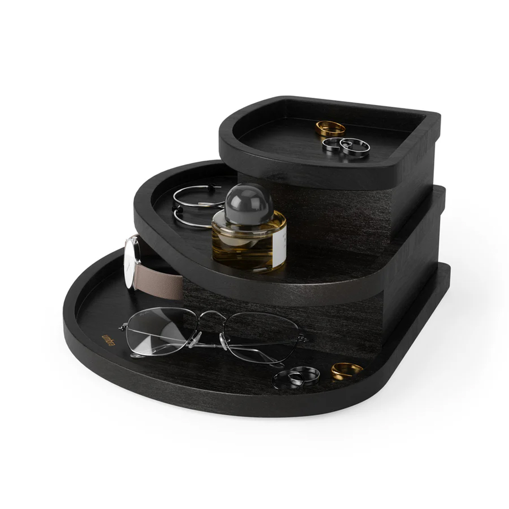 COVE STORAGE BOX BLACK WOOD 23.3X23.3X2.9CM