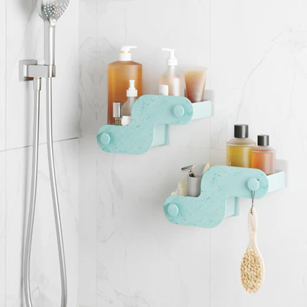 SET OF 2 NAMI ADHESIVE SHOWER BINS 30.23X12.7X13.34CM - Image 12