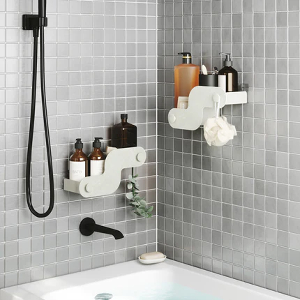 SET OF 2 NAMI ADHESIVE SHOWER BINS 30.23X12.7X13.34CM - Image 3