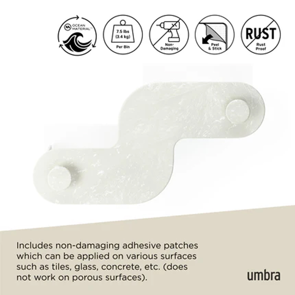 SET OF 2 NAMI ADHESIVE SHOWER BINS 30.23X12.7X13.34CM - Image 6