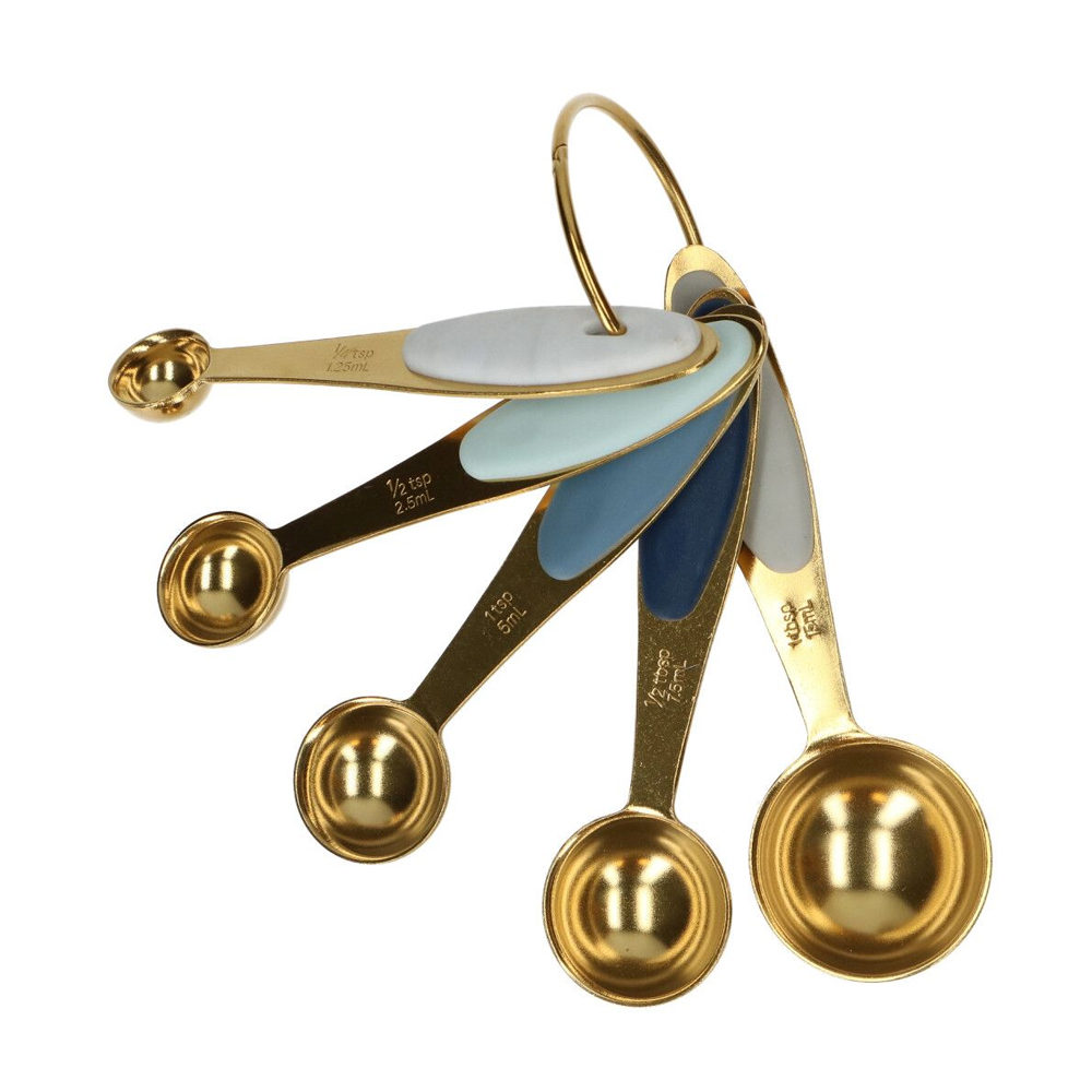 SET OF 5 WILTON GOLD METAL MEASURING SPOONS - Image 4