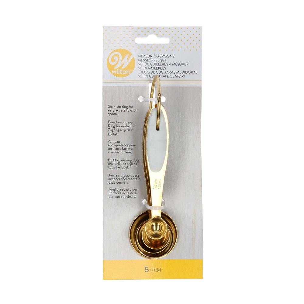 SET OF 5 WILTON GOLD METAL MEASURING SPOONS - Image 2