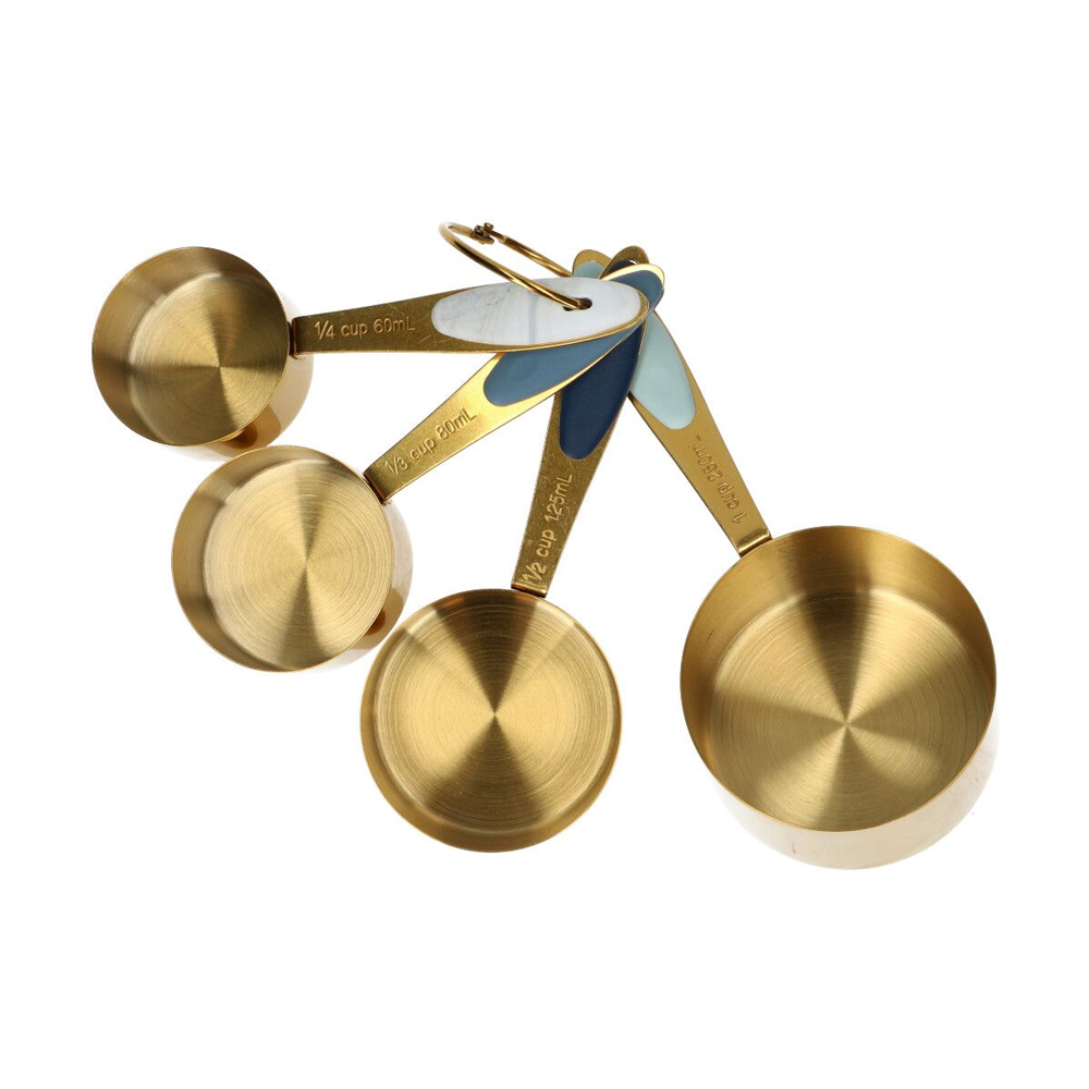 SET OF 4 WILTON GOLD METAL MEASURING CUPS - Image 3
