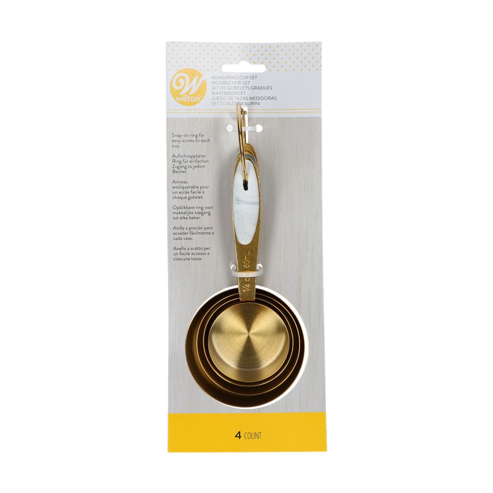 SET OF 4 WILTON GOLD METAL MEASURING CUPS