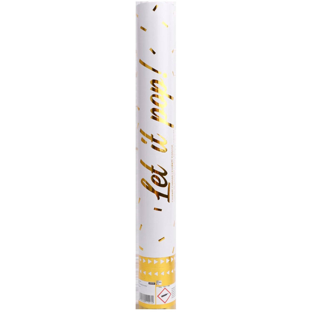 CONFETTI CANNON GOLD RECTANGULAR FOIL 40 CM