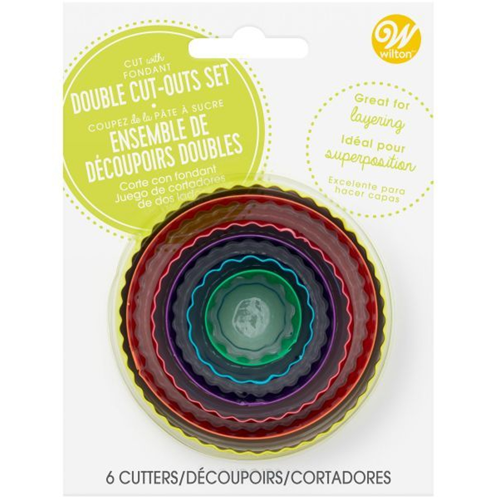 SET OF 6 WILTON DOUBLE-SIDED CUTTER ROUND