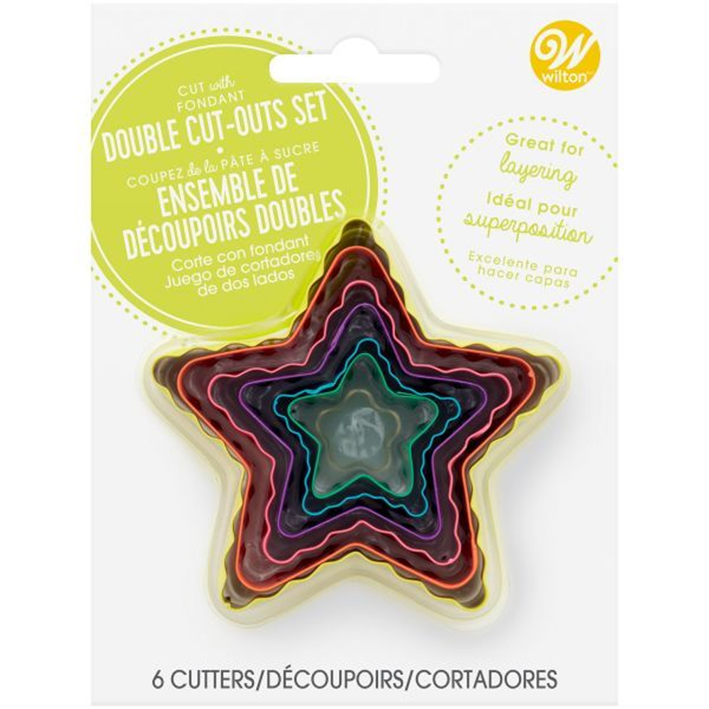 SET OF 6 WILTON DOUBLE-SIDED CUTTER STAR