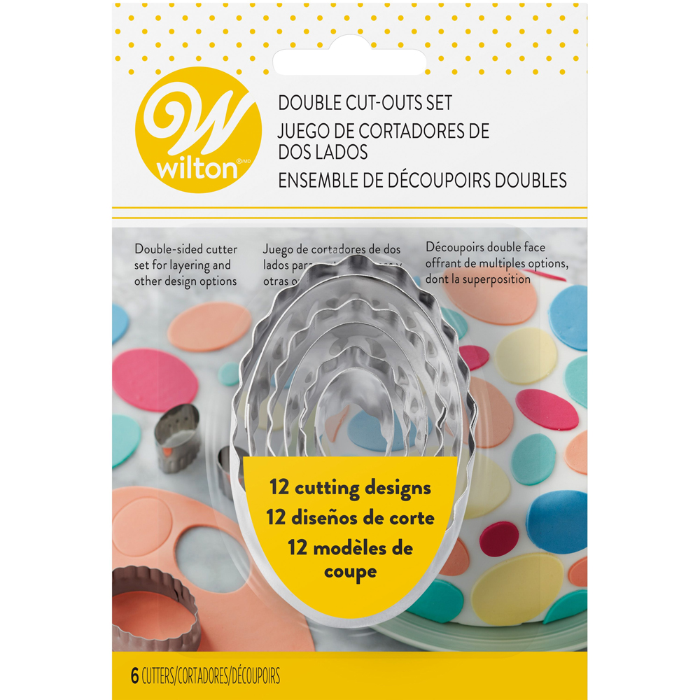 SET OF 6 WILTON DOUBLE-SIDED CUTTER OVAL
