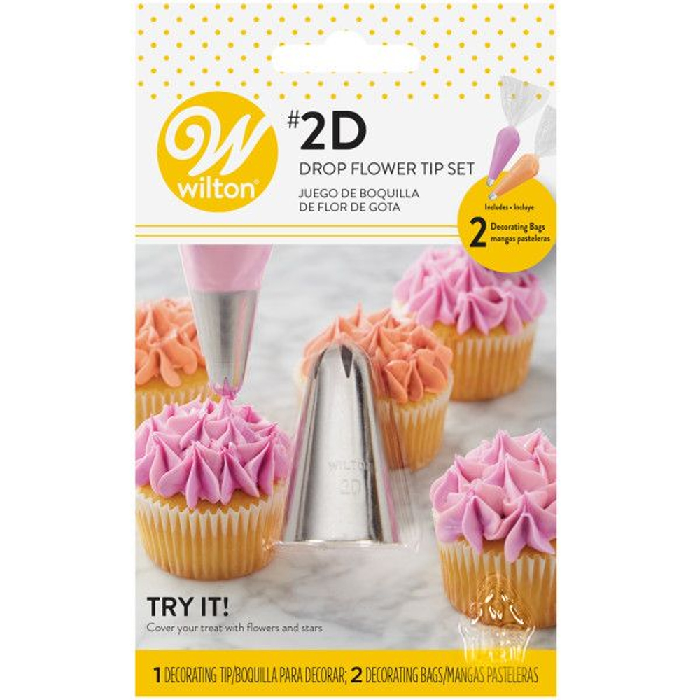 SET OF 3 WILTON DECORATING TIP & BAGS DROPFLOWER