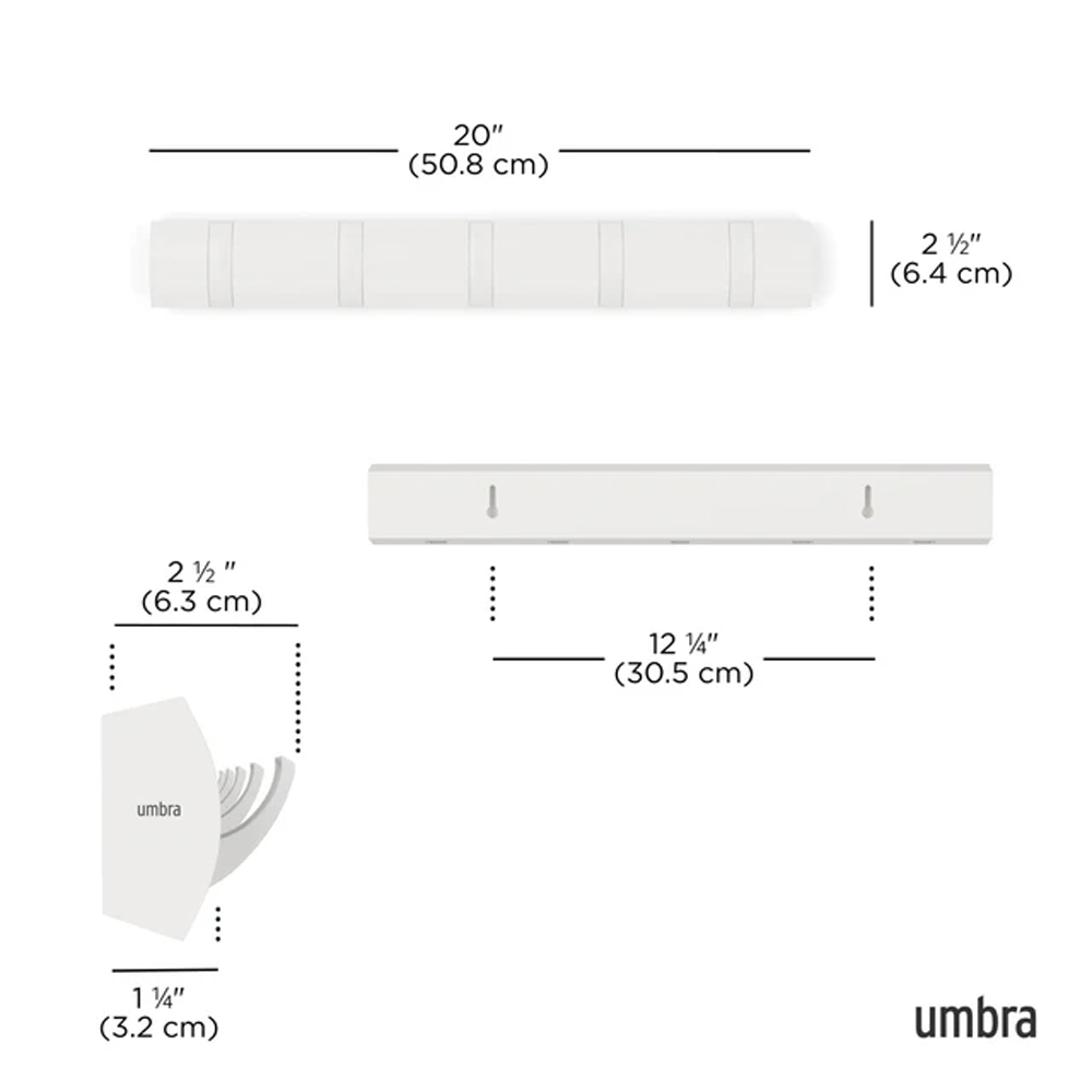 FLIP 5 HOOK WHITE 51X6X3CM - Image 8