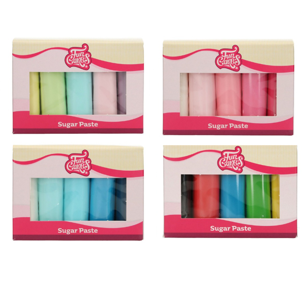FUNCAKES SUGAR PASTE MULTIPACK 5X100G