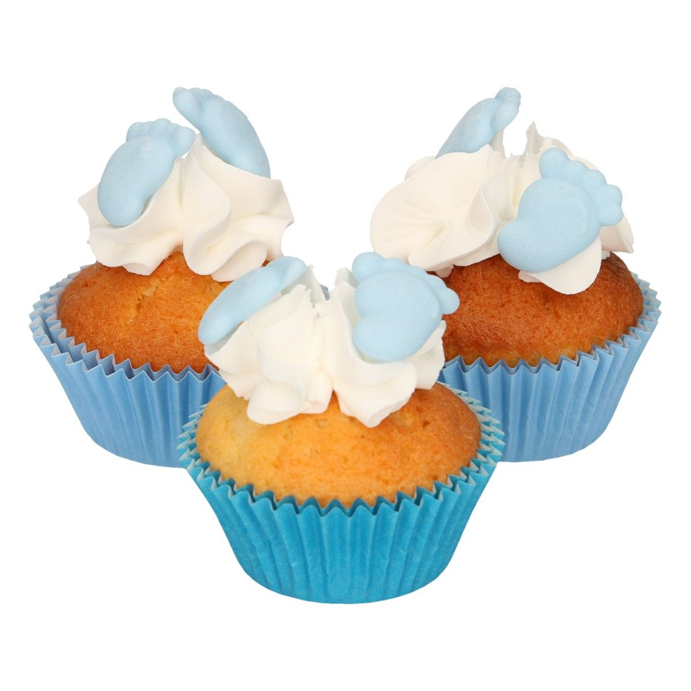 SET OF 16 FUNCAKES SUGAR DECORATIONS BABY FEET - Image 3