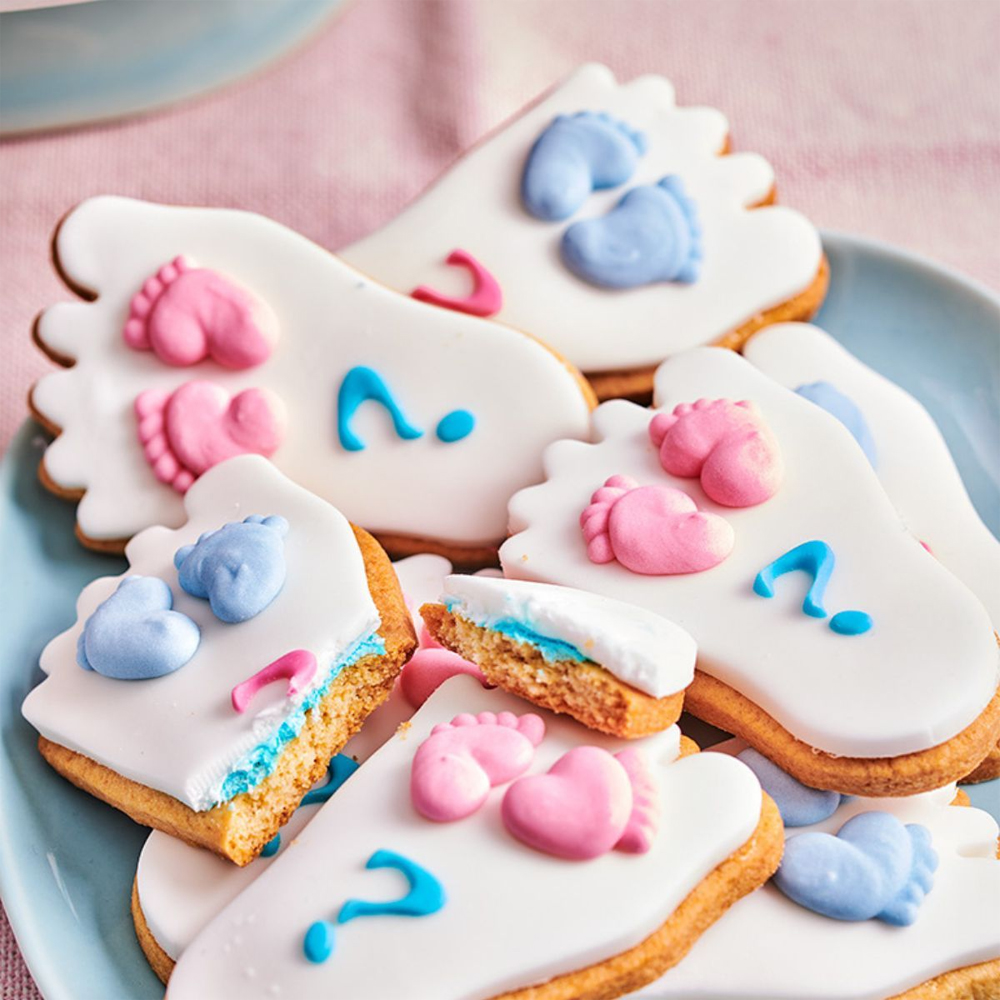 SET OF 16 FUNCAKES SUGAR DECORATIONS BABY FEET - Image 2