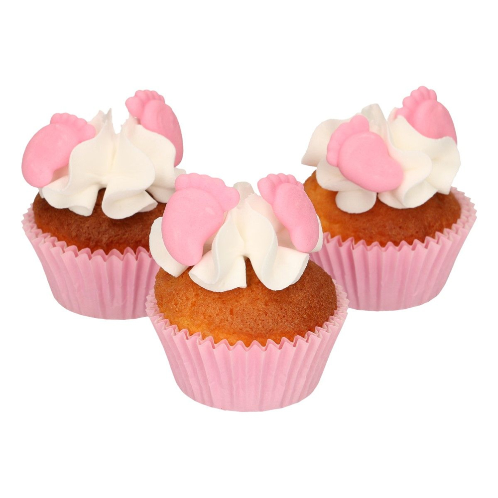 SET OF 16 FUNCAKES SUGAR DECORATIONS BABY FEET - Image 4