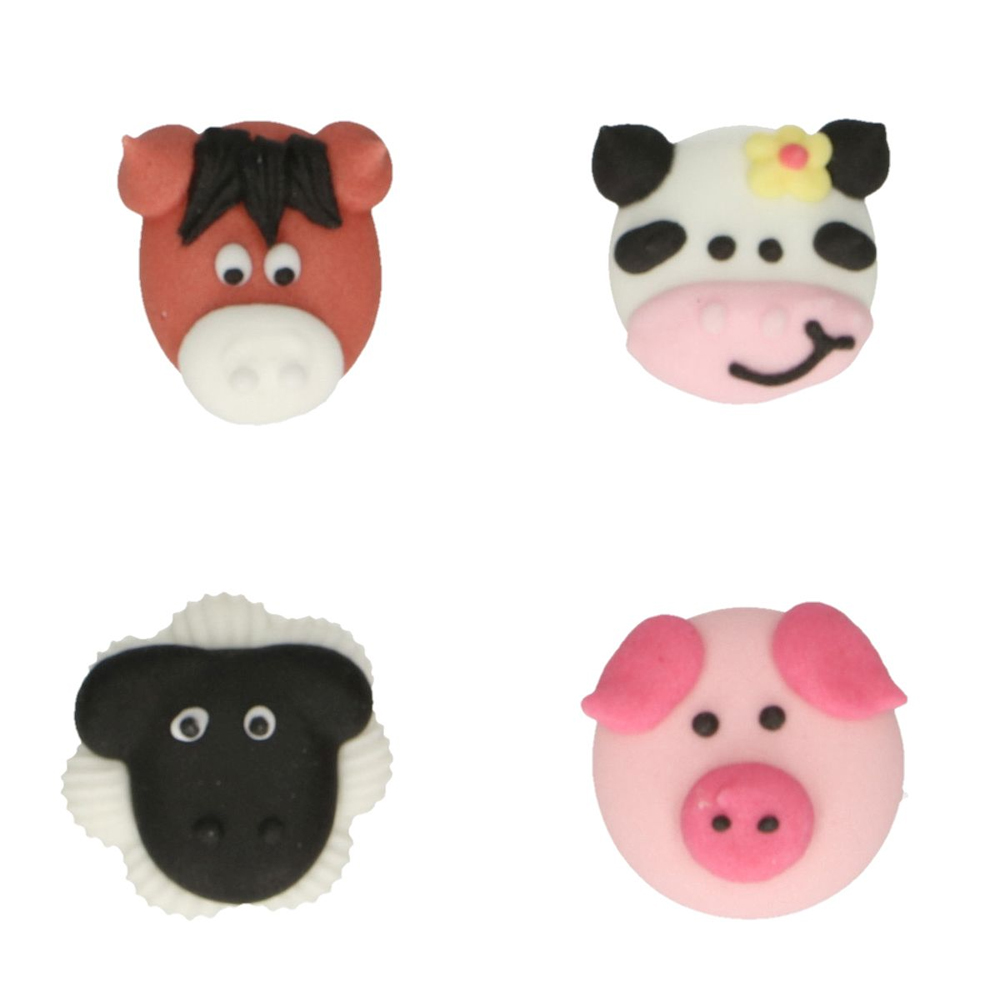 SET OF 12 FUNCAKES SUGAR DECORATIONS FARM ANIMALS - Image 3
