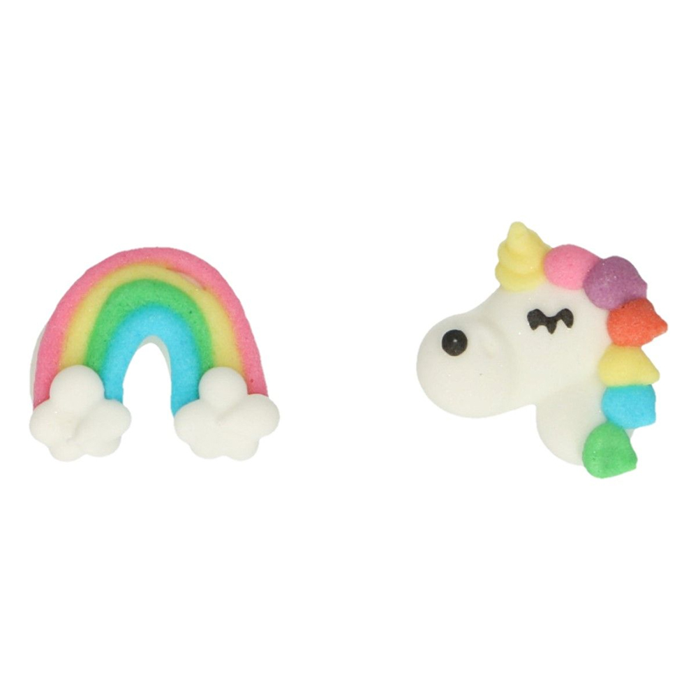 SET OF 12 FUNCAKES SUGAR DECORATIONS UNICORN & RAINBOW - Image 4