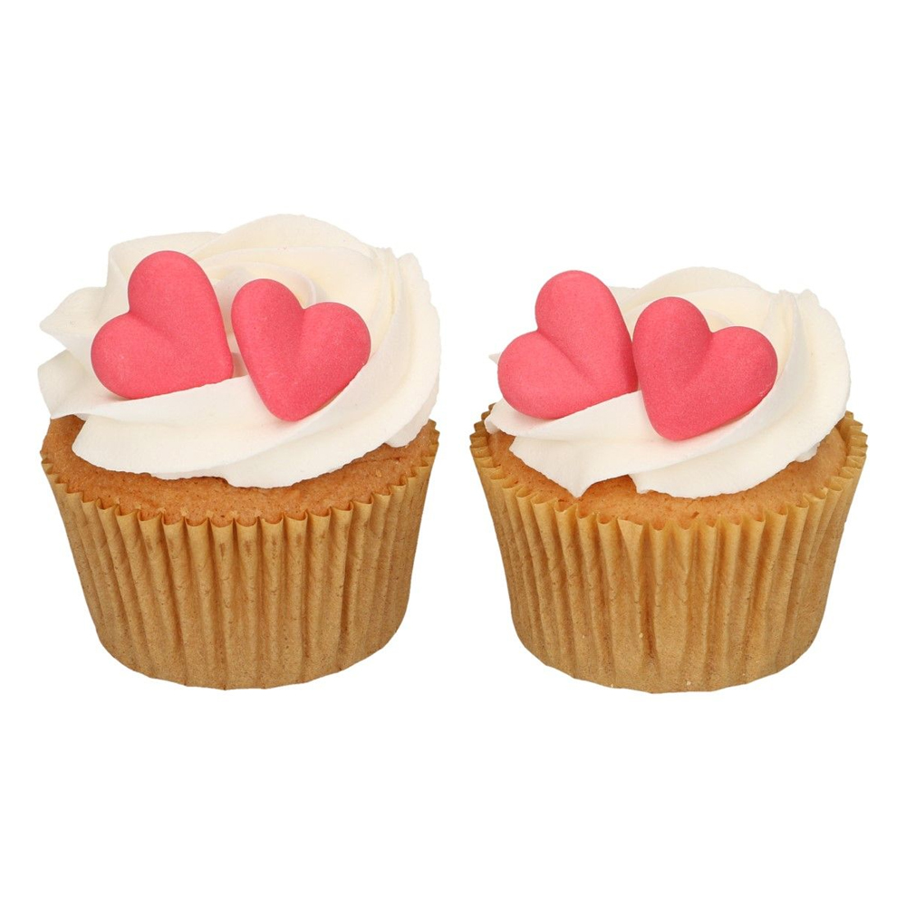 SET OF 8 FUNCAKES SUGAR DECORATIONS HEART RED - Image 2