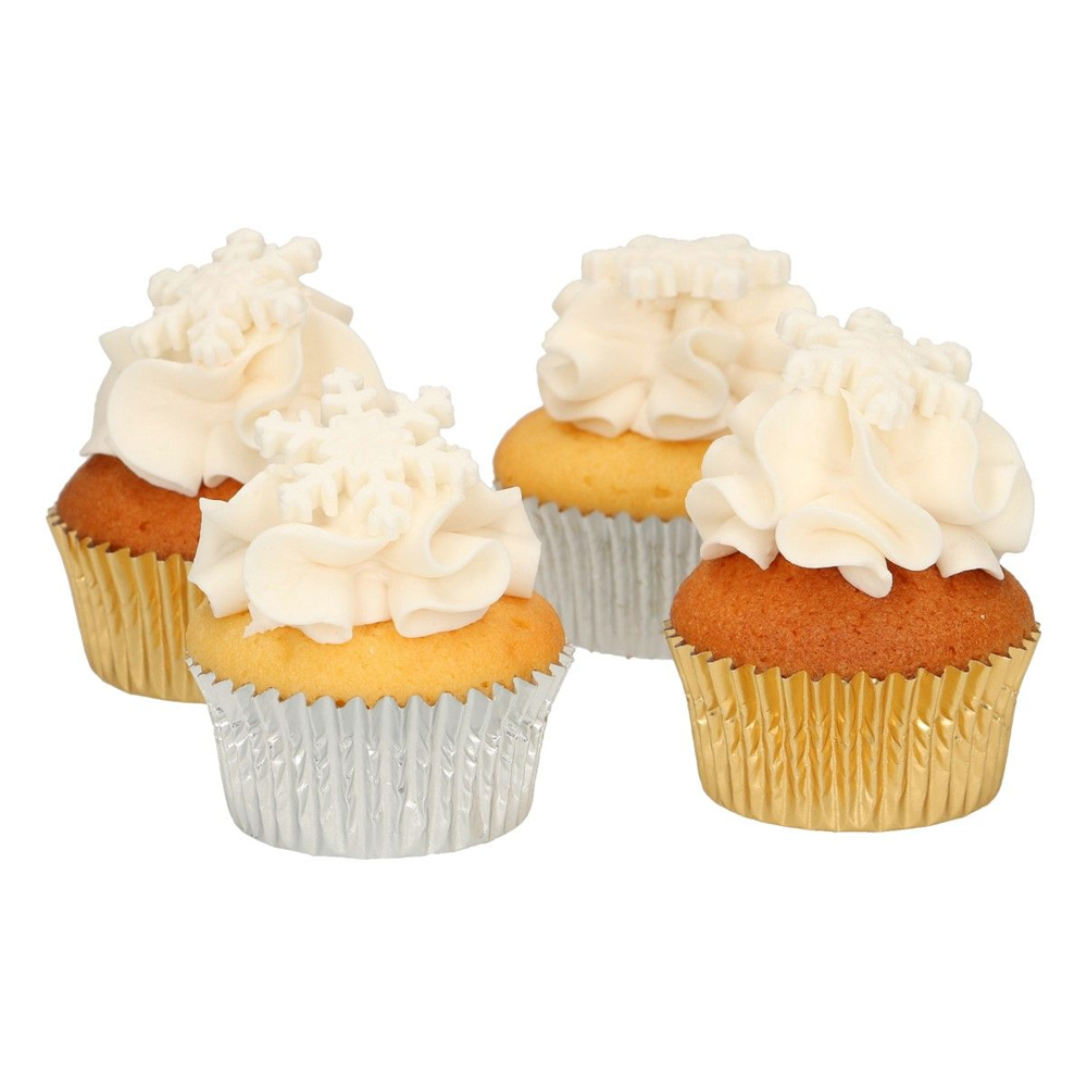SET OF 12 FUNCAKES SUGAR PASTE DECOR ICE CRYSTAL WHITE - Image 2