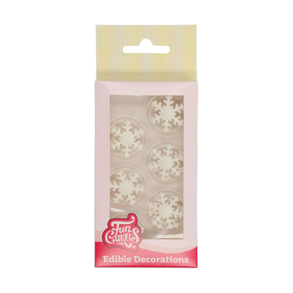 SET OF 12 FUNCAKES SUGAR PASTE DECOR ICE CRYSTAL WHITE