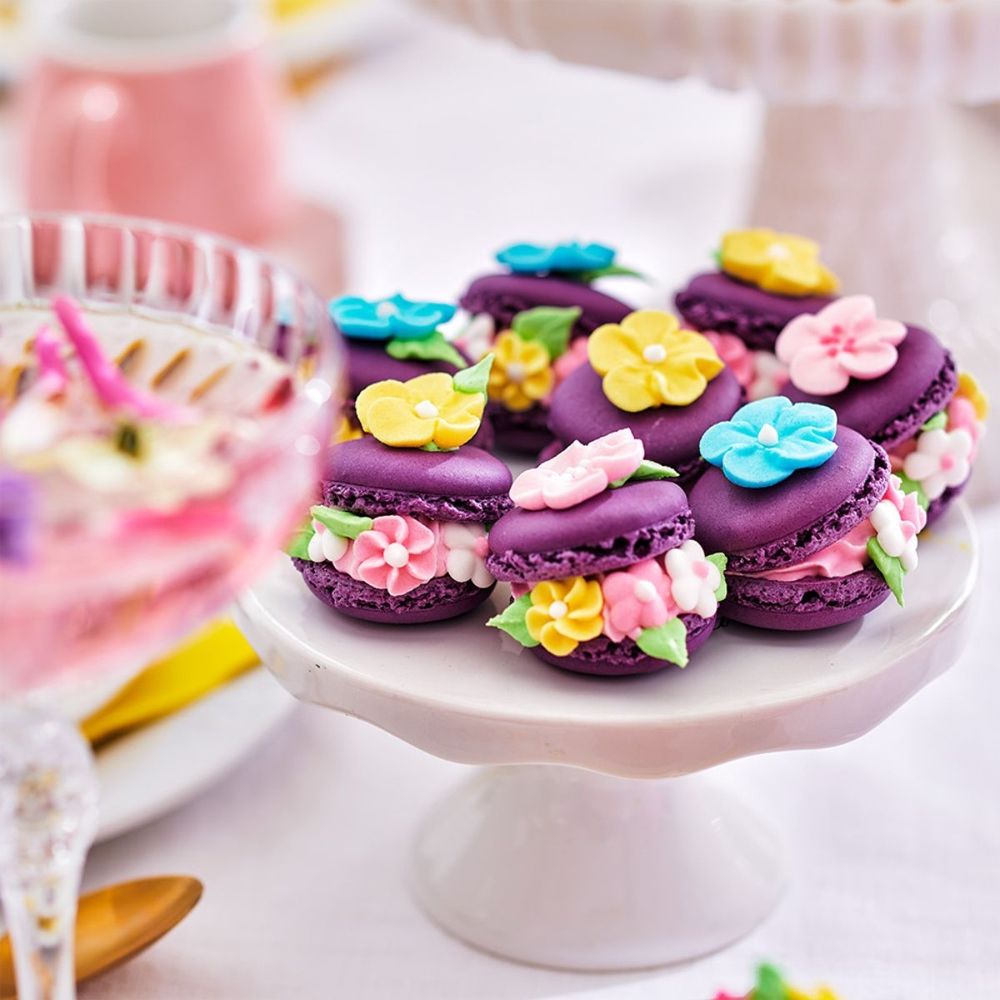 SET OF 32 FUN CAKES SUGAR DECORATIONS BLOSSOM MIX PASTEL - Image 2