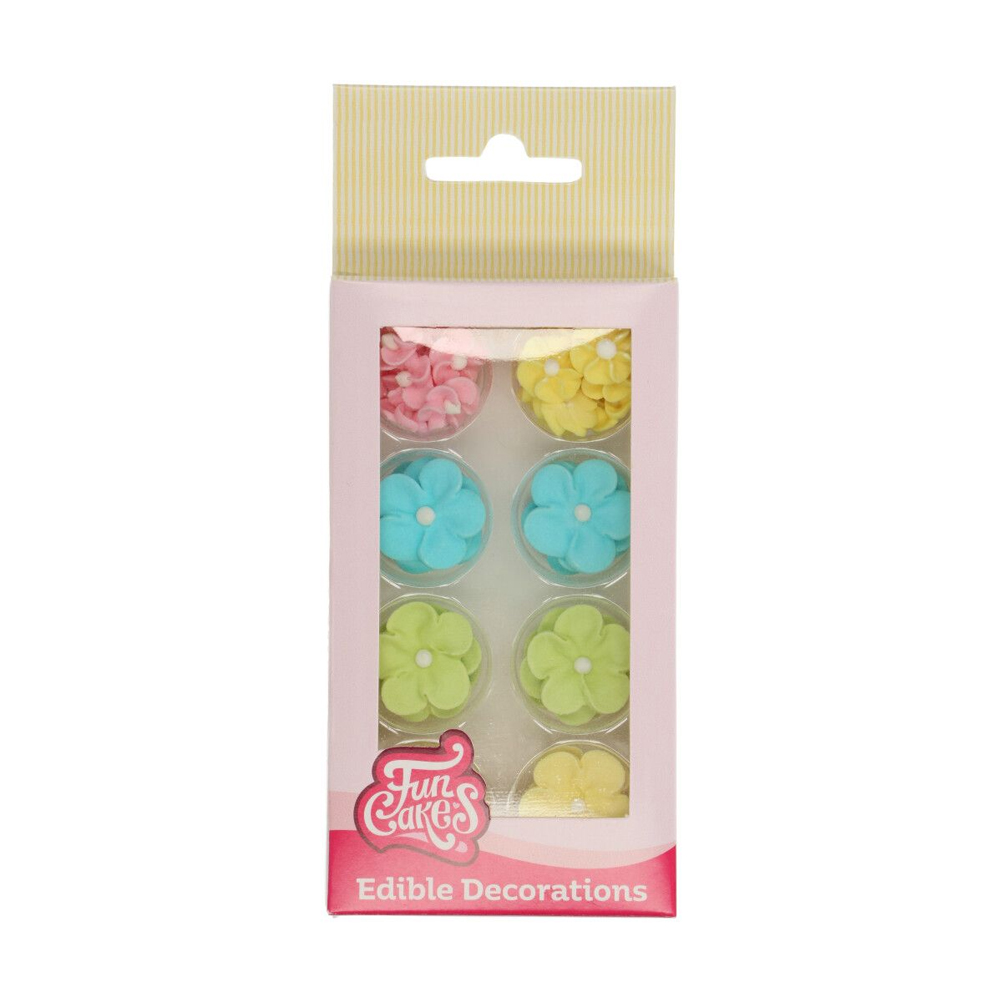 SET OF 32 FUN CAKES SUGAR DECORATIONS BLOSSOM MIX PASTEL