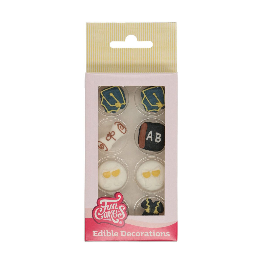 SET OF 8 FUNCAKES SUGAR DECORATIONS GRADUATION
