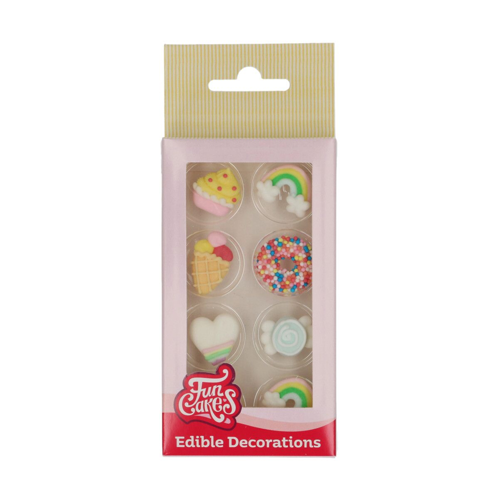 SET OF 8 FUNCAKES SUGAR DECORATIONS SWEET CELEBRATIONS