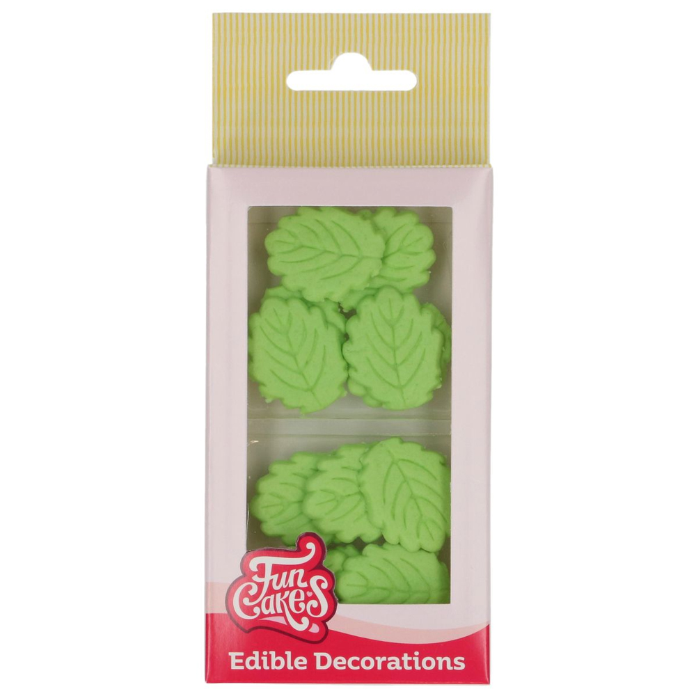 SET OF 12 FUNCAKES SUGAR PASTE DECOR LEAVES