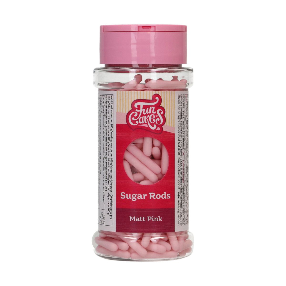 FUNCAKES MATT SUGAR RODS XL PINK 70G
