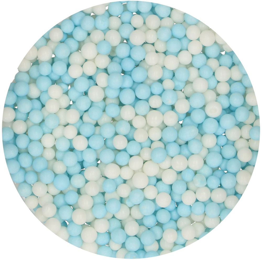 FUNCAKES SOFT PEARLS MEDIUM BLUE/WHITE 500G - Image 2