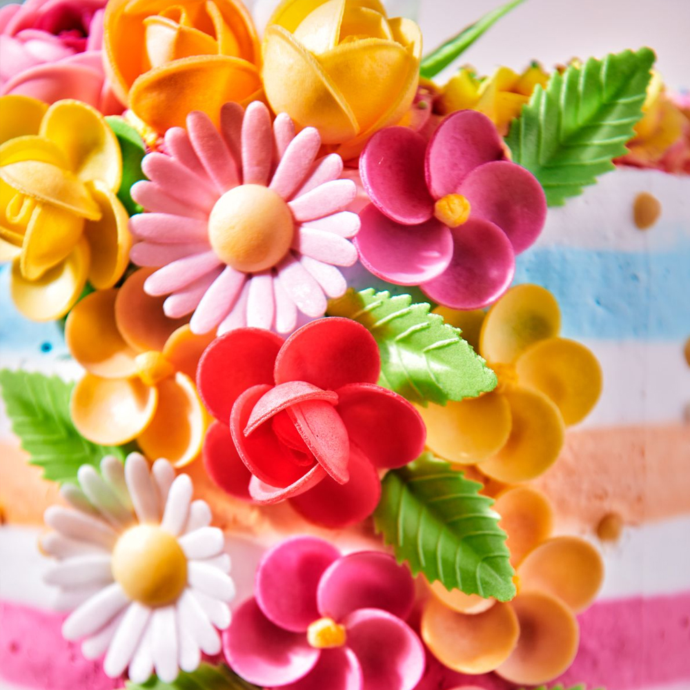 FUNCAKES EDIBLE WAFER FLOWERS GREEN LEAVES - Image 2