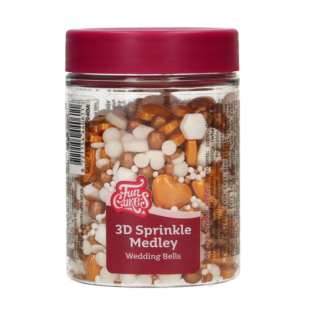 FUNCAKES 3D SPRINKLE MEDLEY WEDDING BELLS 70G