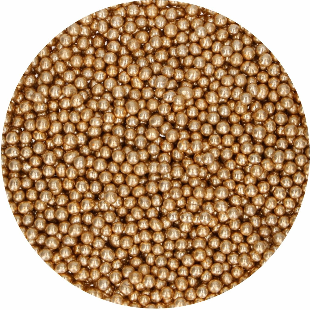 FUNCAKES SUGAR PEARLS SMALL VINTAGE GOLD 80G - Image 2