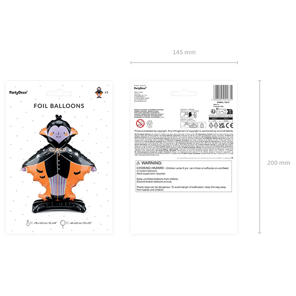STANDING FOIL BALLOON DRACULA 64X81CM - Image 3
